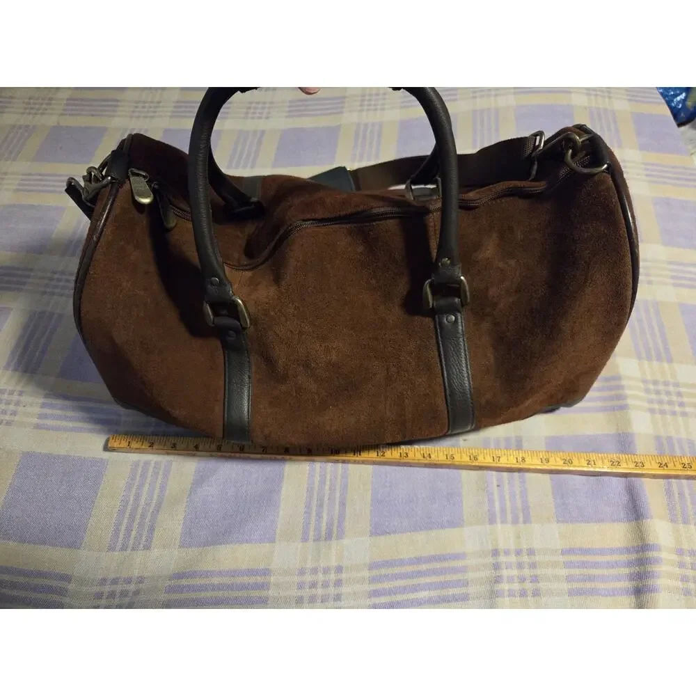 Marlboro Guts Grit Gear Vintage Brown Suede Leather Duffle Bag HEAVY DUTY NWT